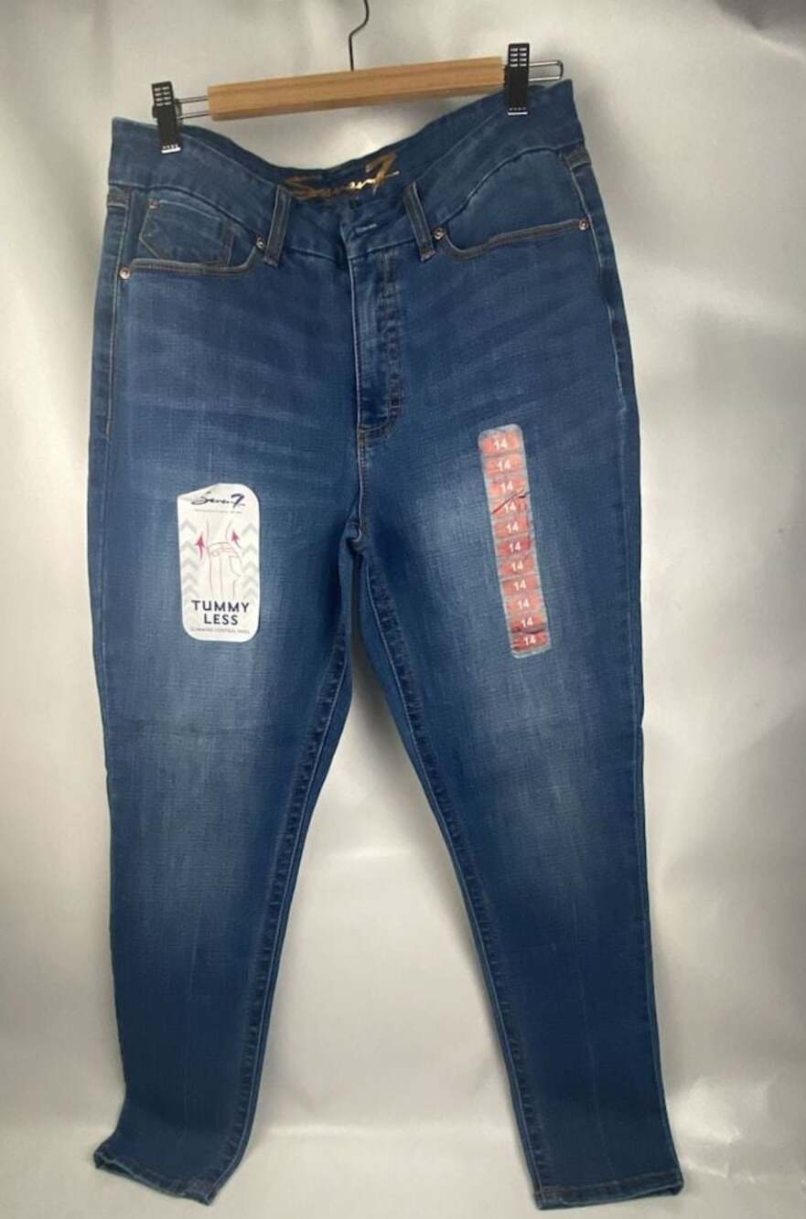Seven7 Tummy Less Slimming Control Panel Skinny Jeans Size 14